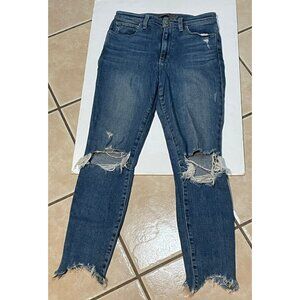 Joe's jeans womens 26 The Charlie high rise skinny ankle unhemmed 26 x 27 blue